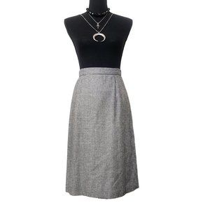 Vintage 1980s Hi Waisted Dark Academia  Houndstooth Skirt